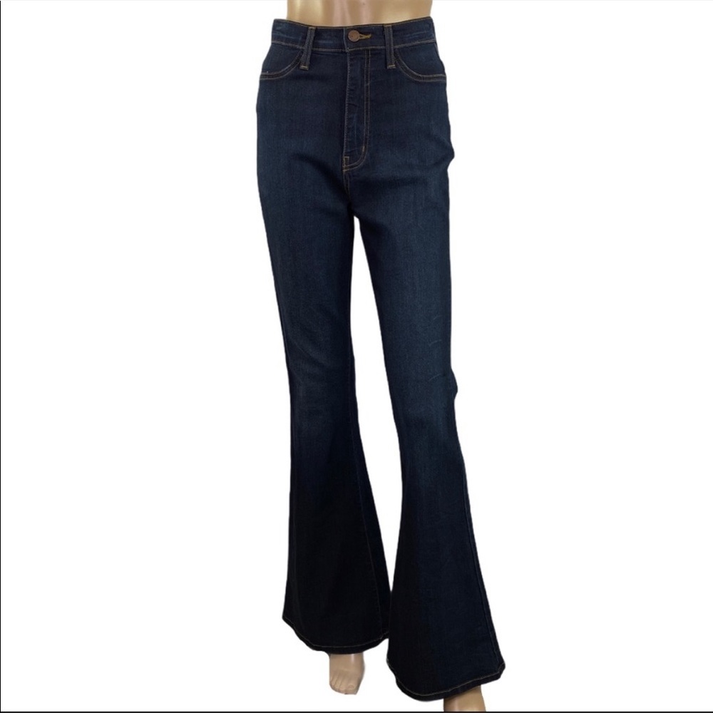 Vibrant Dark Wash High Rise Flare Jeans